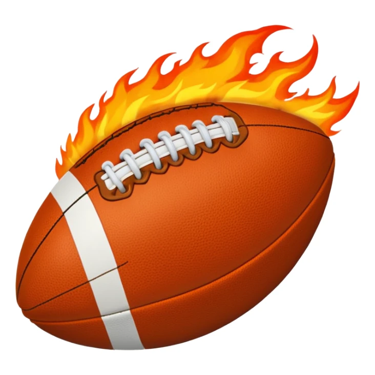 a flaming American football sticker