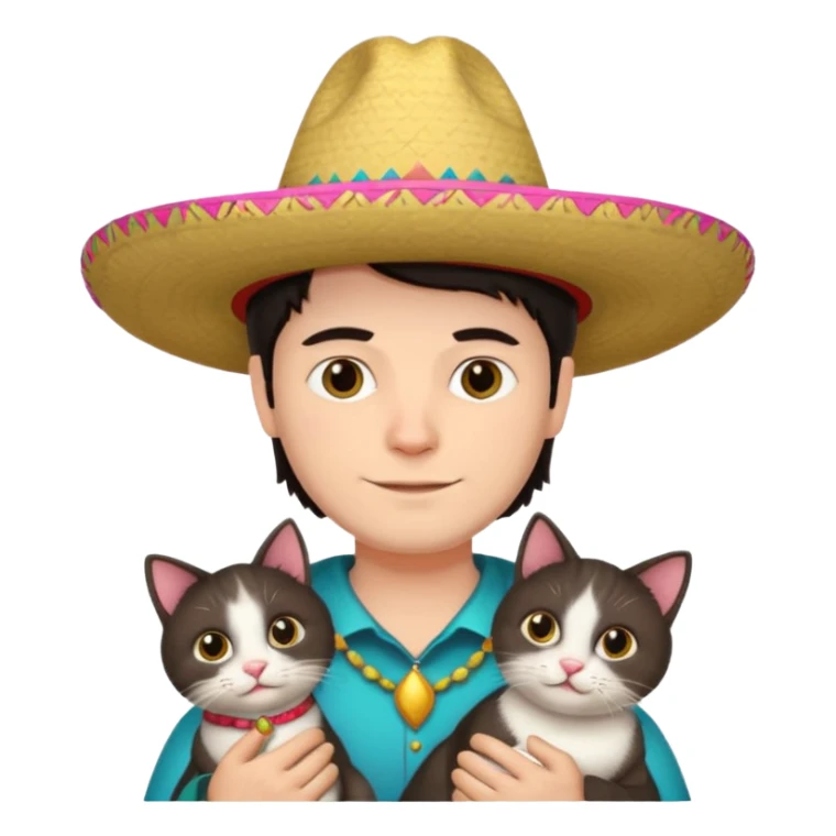 White Man with dark hair holding a cat wearing a Tierra sticker