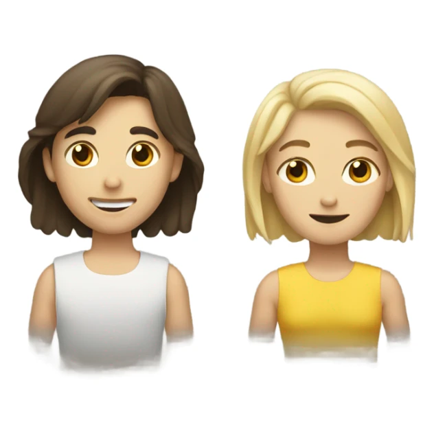 blonde girl and brunette guy sticker