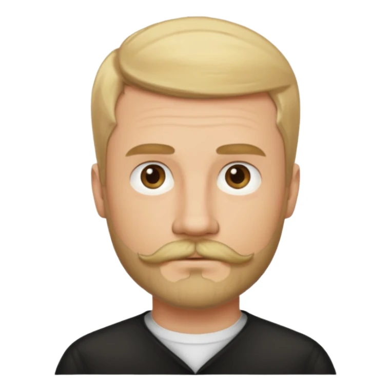 short blond hair clean cut mustache and beard 5ft 9 140lbs titian sticker