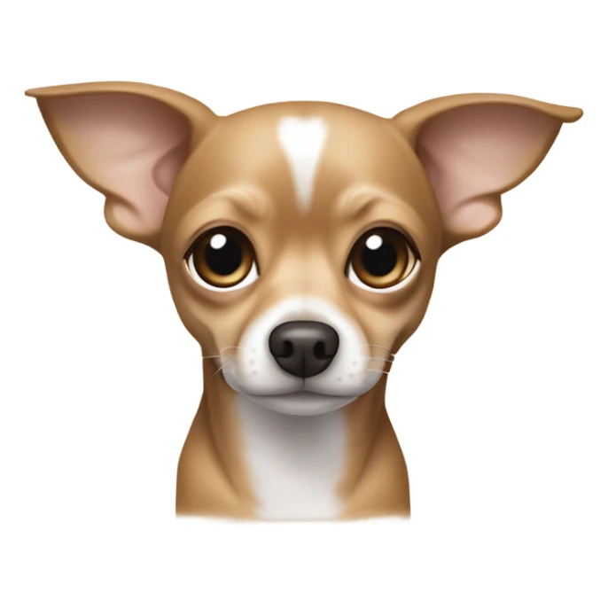 Chihuahua tan coat with white markings on its chest, muzzle, and paws, along with medium-sized floppy ears and a round face. dachshund features a smooth coat with a white body patterned with light brown patches and a brown head shaded with darker tones sticker