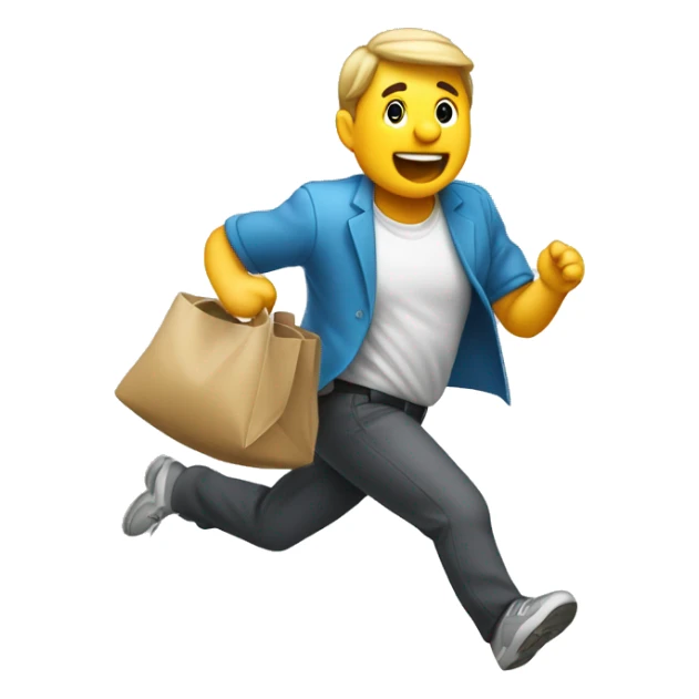 Ladrón corriendo con una bolsa de dinero sticker