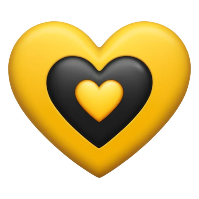 Fusiona un corazón de iPhone de color amarilla con color negro  sticker