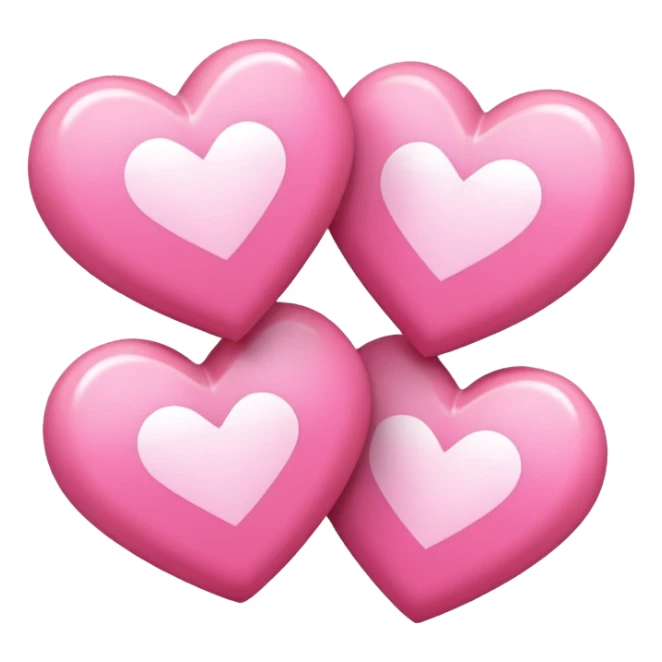 three pink "pixelart" hearts with white-glowing effect sticker