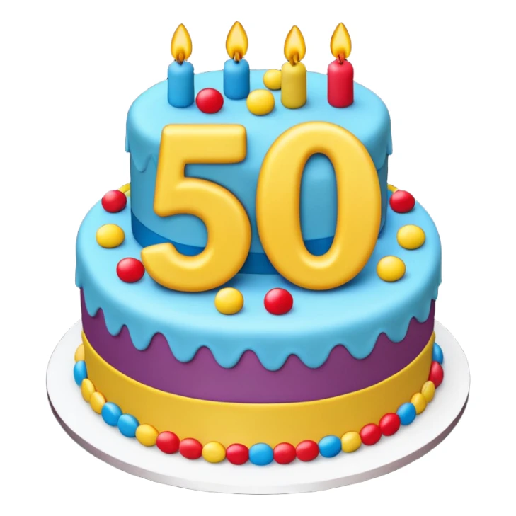 50th birthday with 50 in emoji sticker