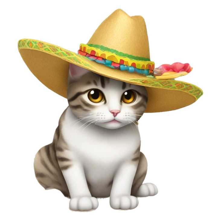 Cat wearing a sombrero on the beach sticker