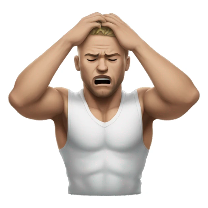 mma fighter holding his head in pain sticker