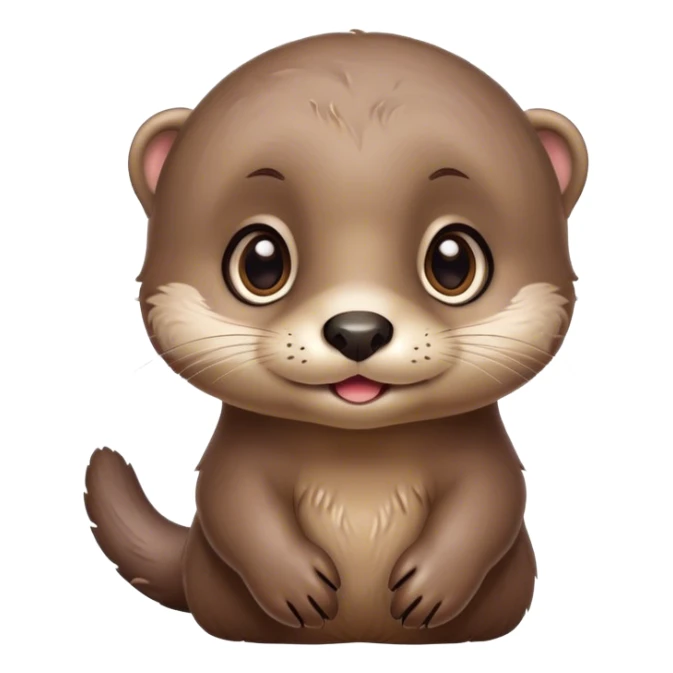 A cute baby otter with big eyes  sticker