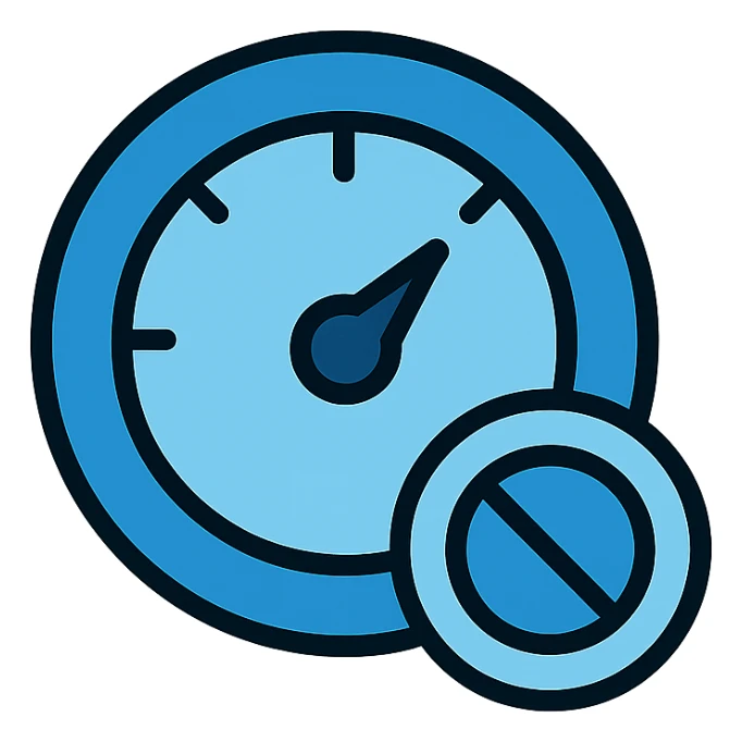 Zero Throttling icon, modern, shades of blue sticker