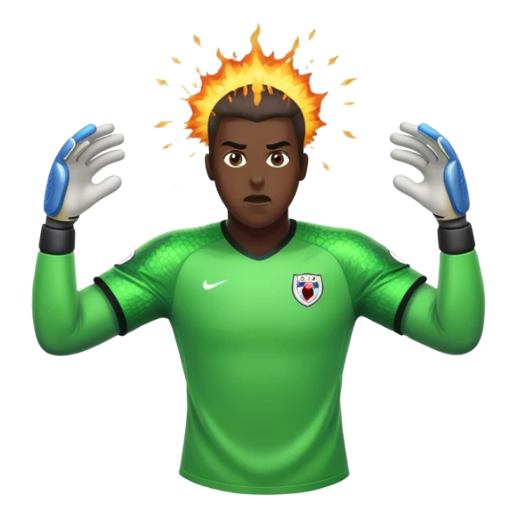 explosion of the football goalkeeper's head sticker