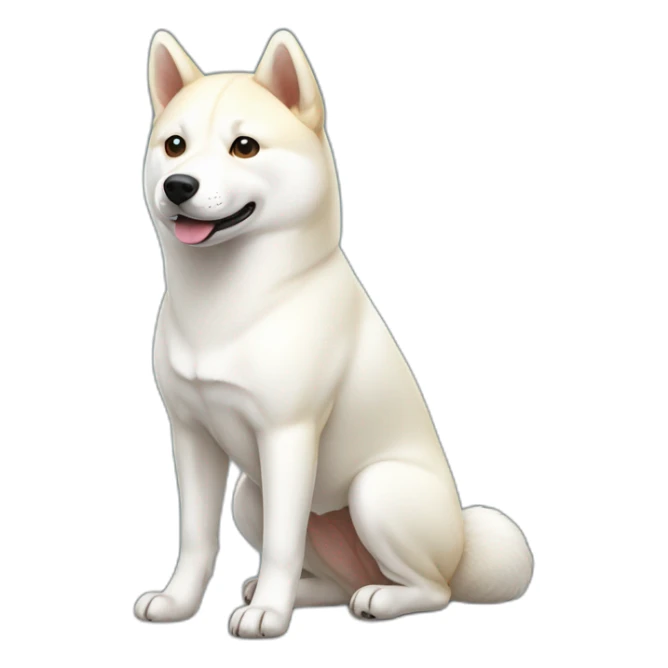 white shiba inu full body sticker