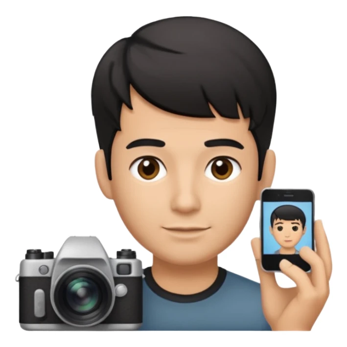 fotografo com cabelo degradado toupet cor do cabelo preto sticker