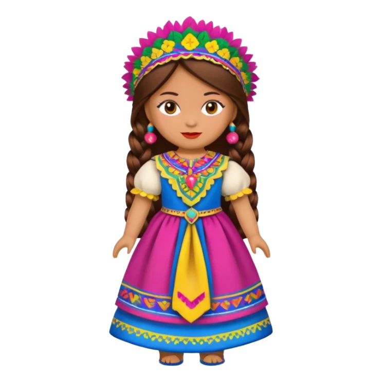 Doll dressed in the Salvadorean costume sticker