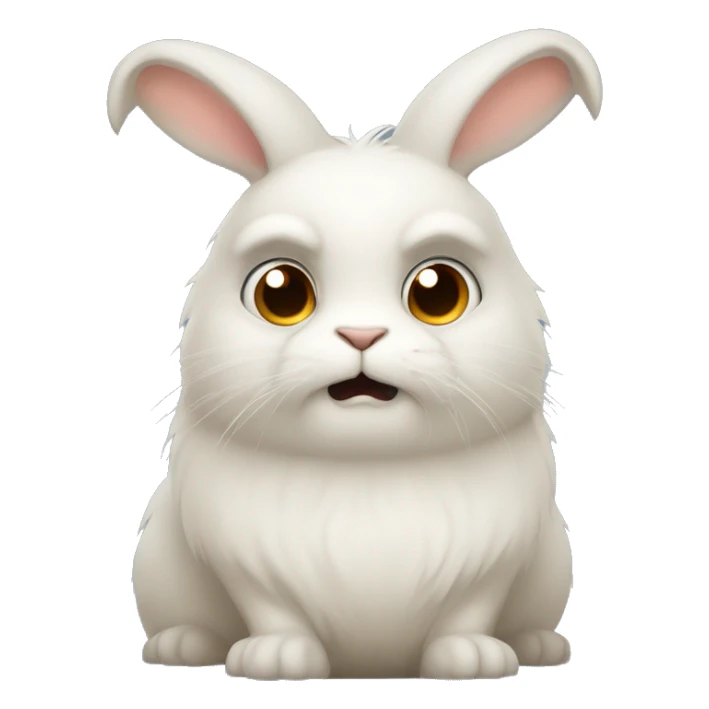 an anthropomorphic himalayan rabbit with shifty eyes sticker