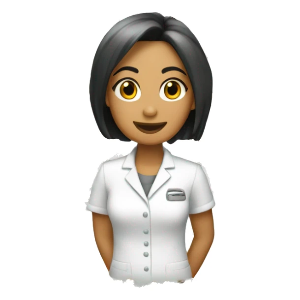 nutricionista chica pelo moreno corte bob sticker