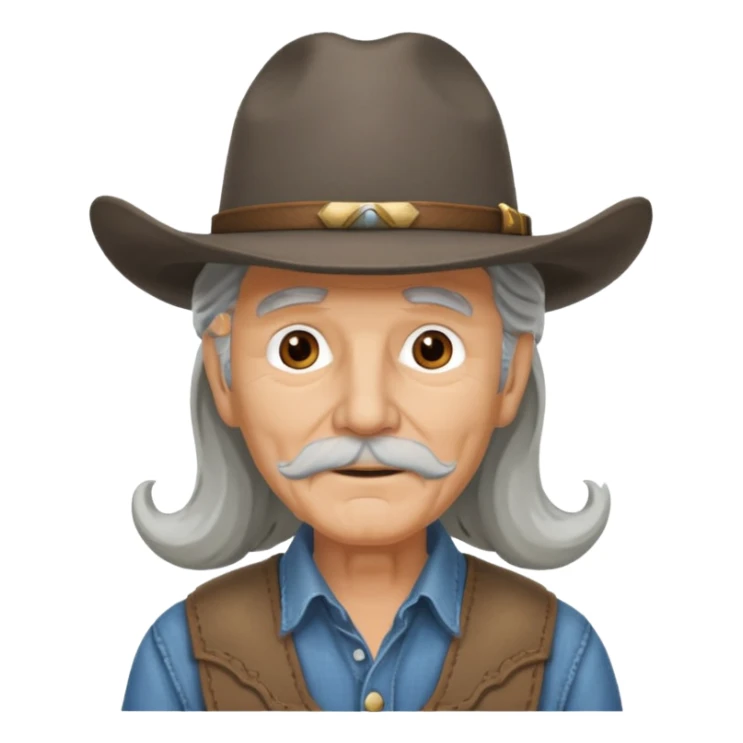 Elderly men with hats long hair  cow boy look sticker