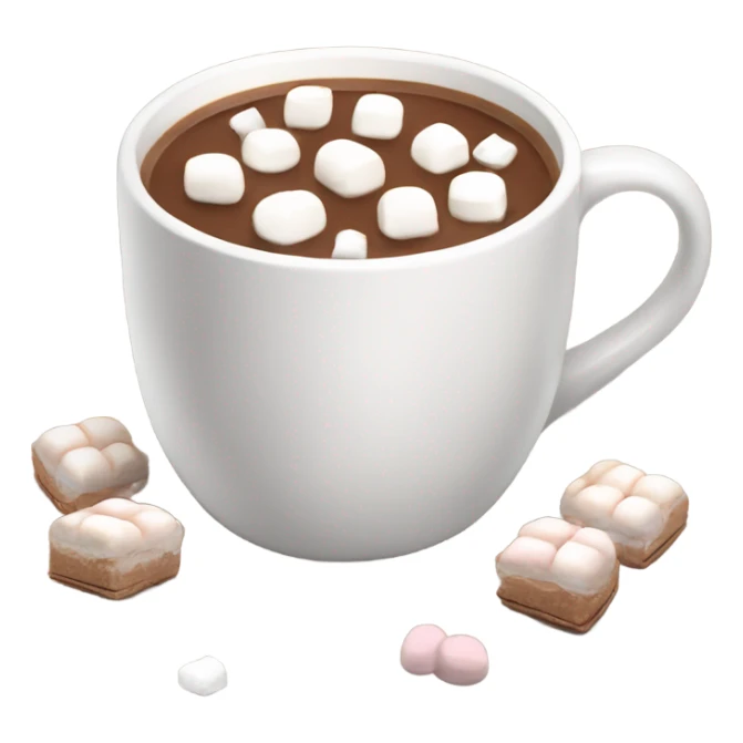 Light brown mug of hot chocolate with marshmallows  sticker