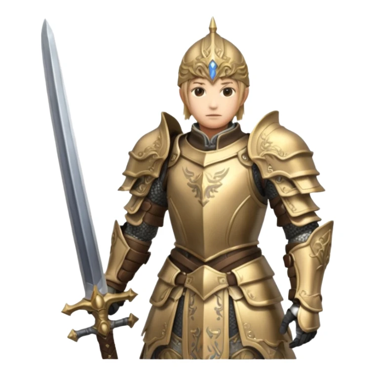 Final Fantasy XI Paladin, classic armor, standing proud, sword raised sticker