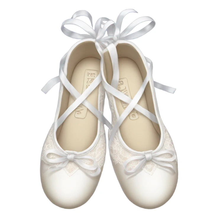 Crossed white ballet shoes with long and beautiful corses design, light lace cover all the surface sticker