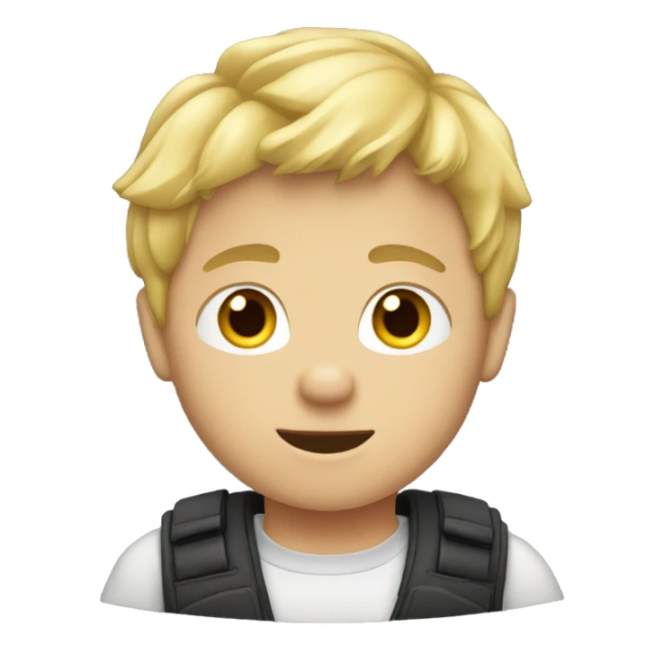 Boy with blond hair playing on PC sticker