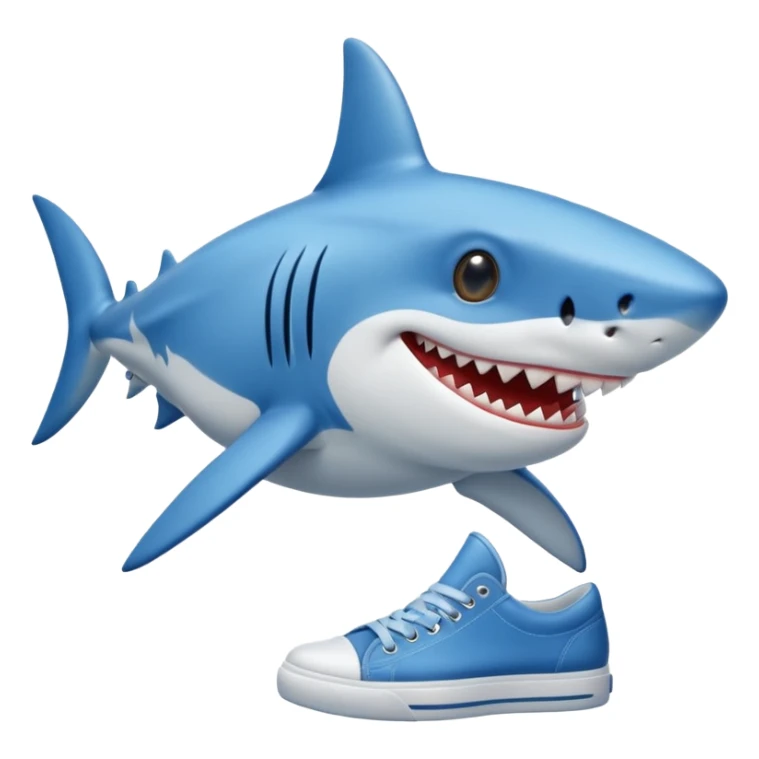 Shark emoji wearing shoes sticker