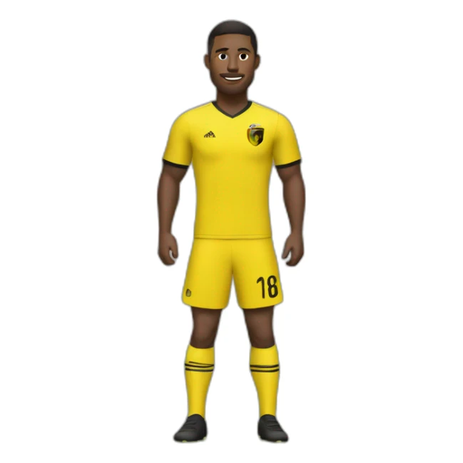 Joueur de foot avec maillot jaune et noir sticker