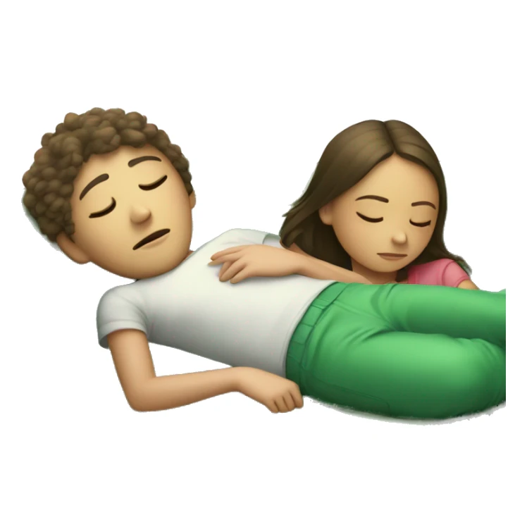Girl sleeping on Green Couch and Boy watching on iPad sticker