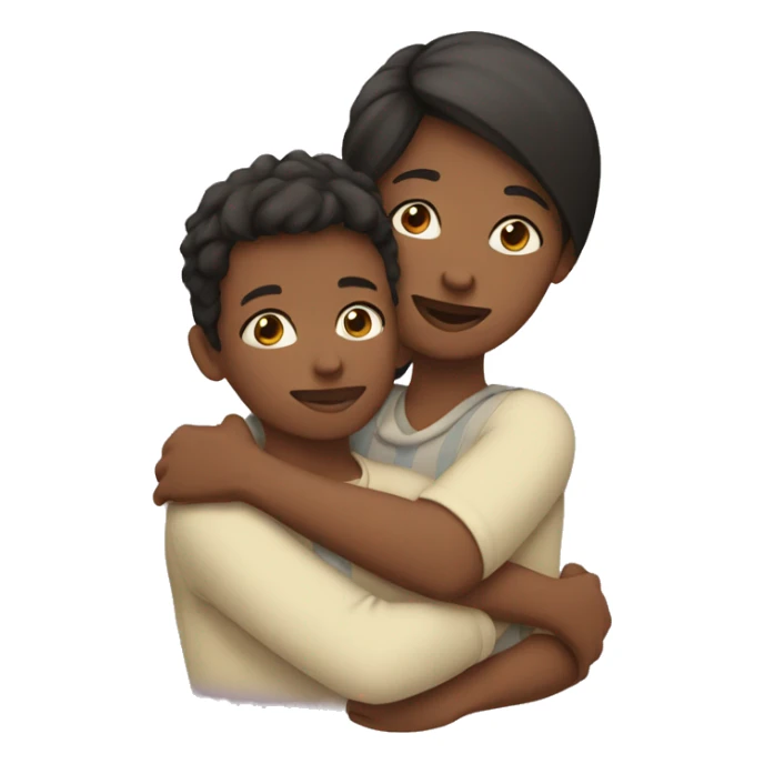 Mom and son hug sticker