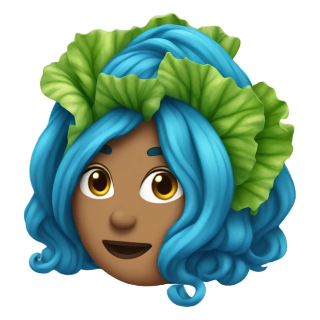 Long blue hair with lettuce hair.  sticker