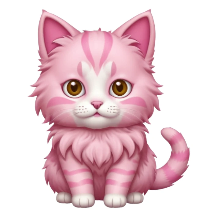 cute pink cat, full body. diferent body shape. sticker