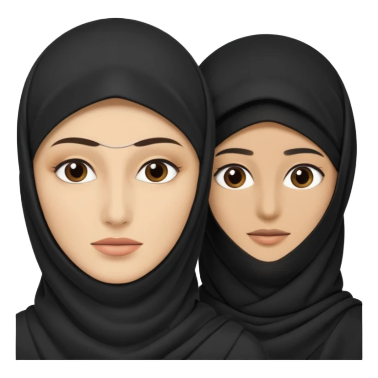 Niqabi (eyebrows also covered) standing next to her husband  sticker