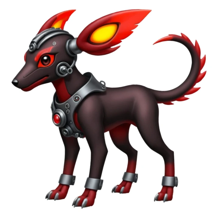 Futuristic Steampunky Punky Edgy Emo Badass Houndoom-Genesect-Pokémon-Fakémon-hybrid-creature sticker