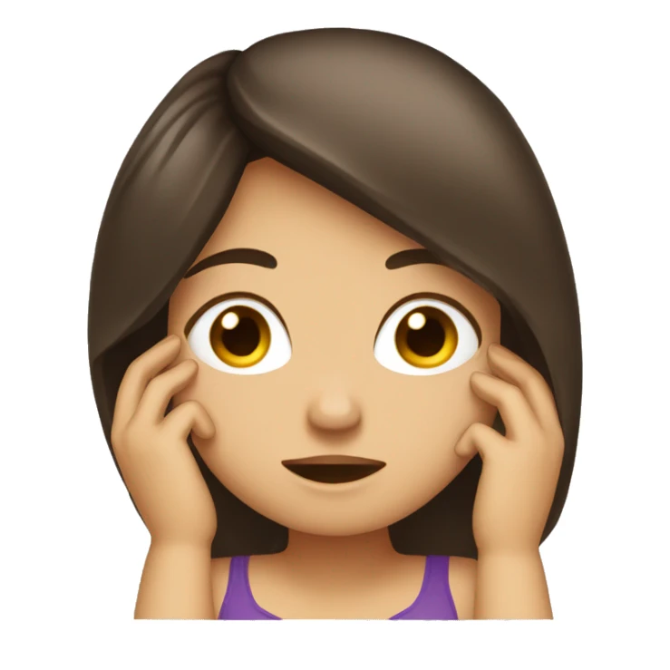 Brunette girl facepalm sticker