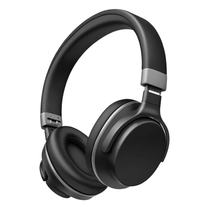 Sleek black over-ear headphones with subtle gray accents sticker