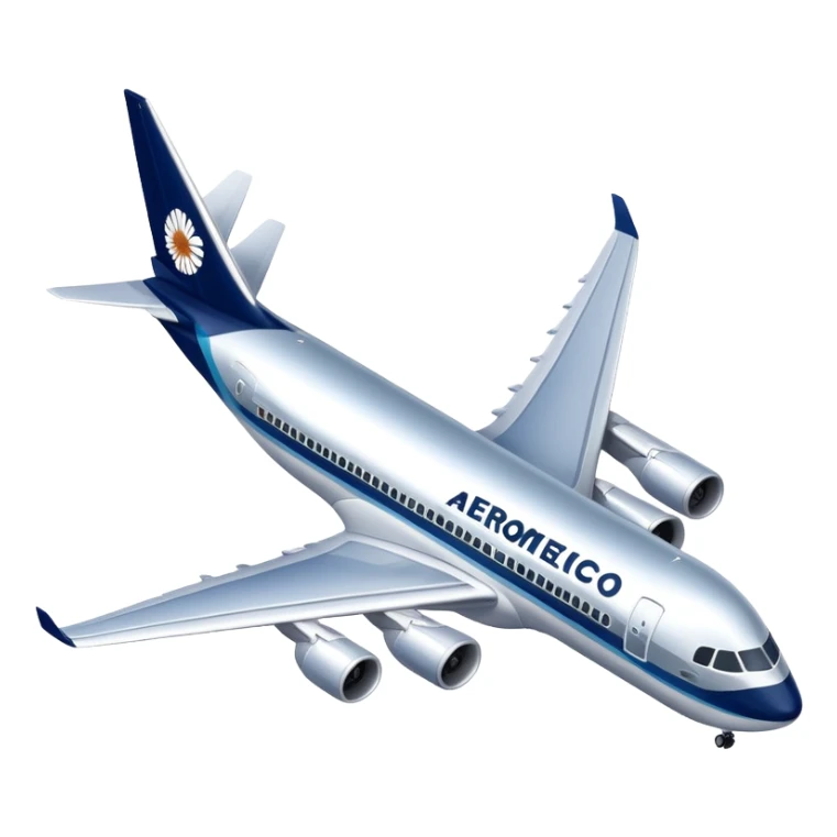 Aeromexico airplane with blue and silver colors sticker