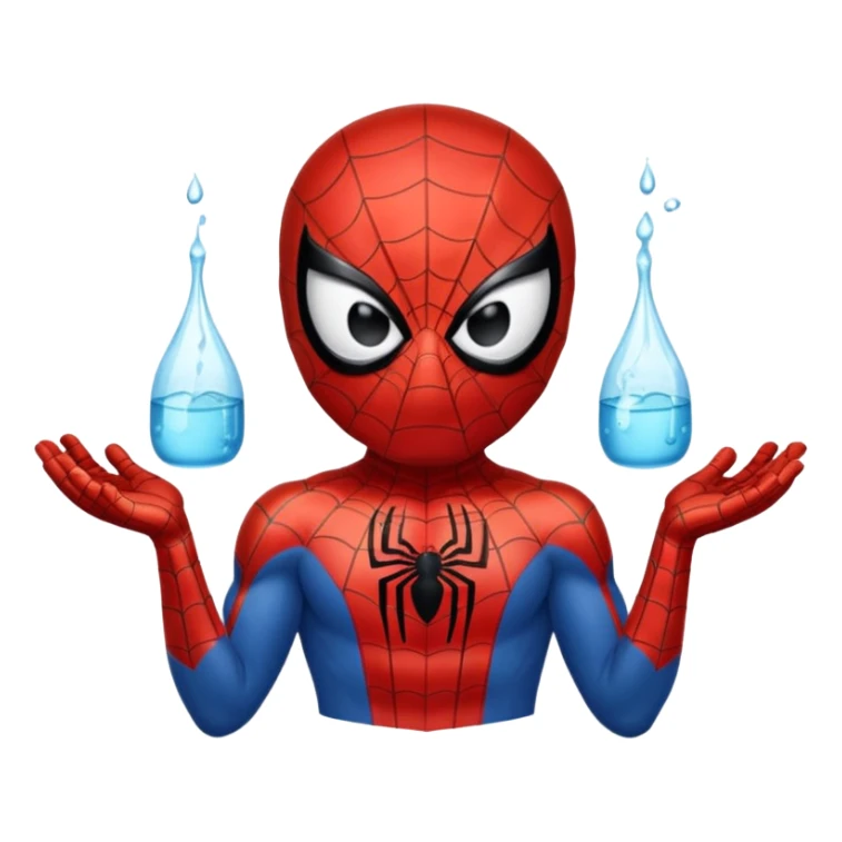 emoji de spiderman tomando agua sticker