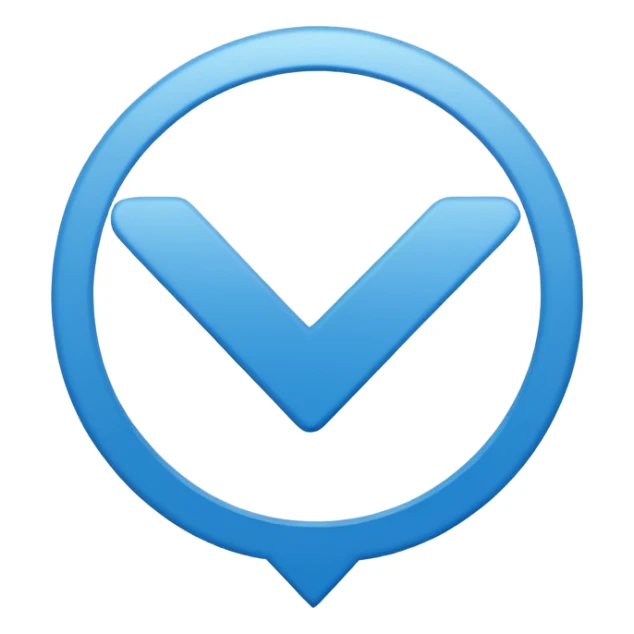 Una raya como ✔️ así pero azul y un círculo  sticker