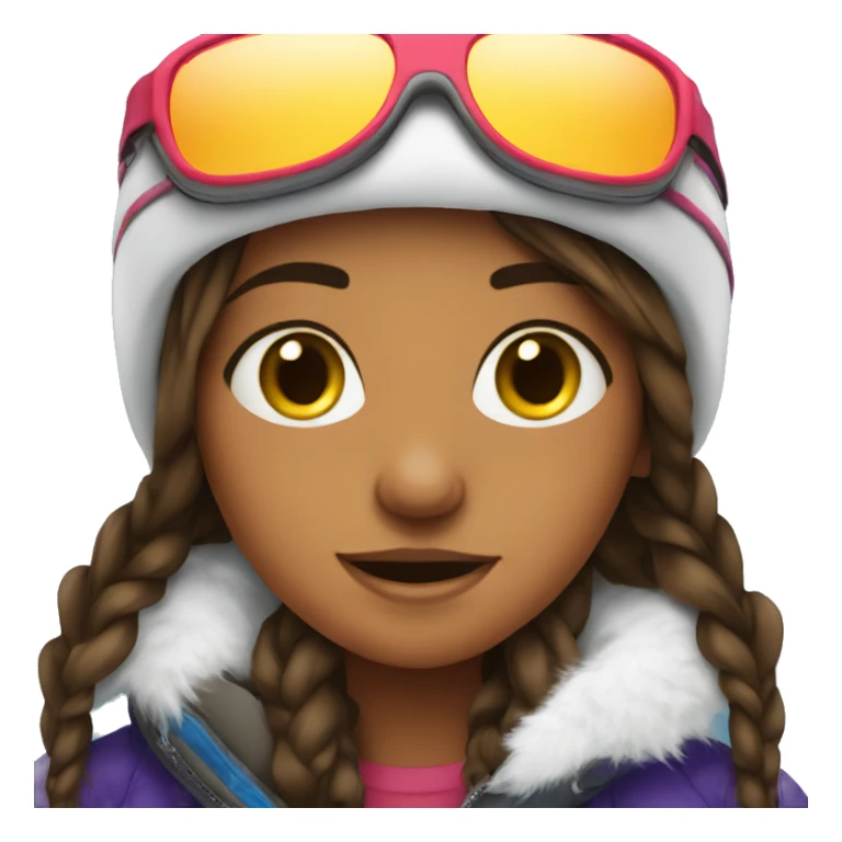 Brunet girl on snowboard  sticker