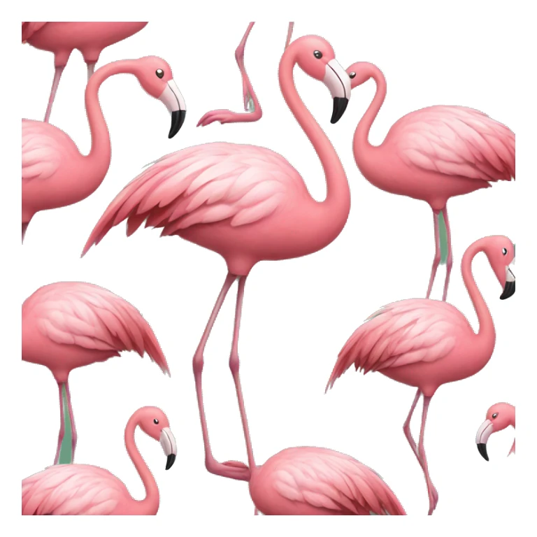 flamingo flamingo standing with detailed feathers and happy face sticker