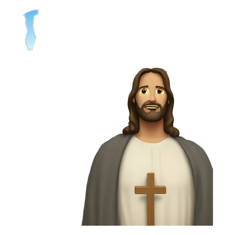 Jesus with cross and a church  sticker
