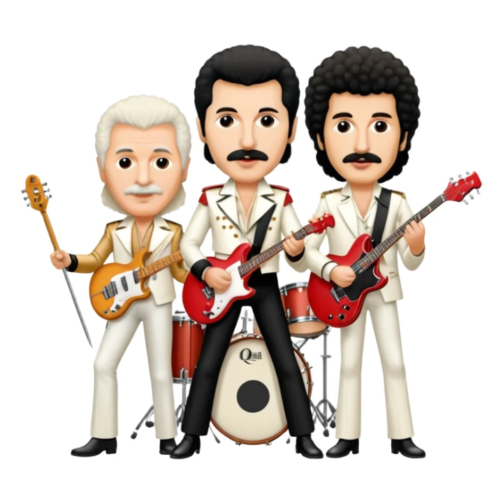 Queen band with Freddie Mercury, Brian May, Roger Taylor, and John Deacon sticker