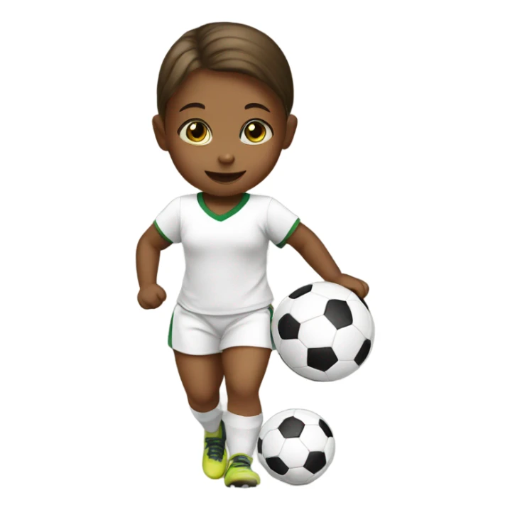 A baby girl playing soccer  sticker