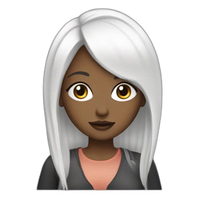 it girl with laptop and white4 hair sticker