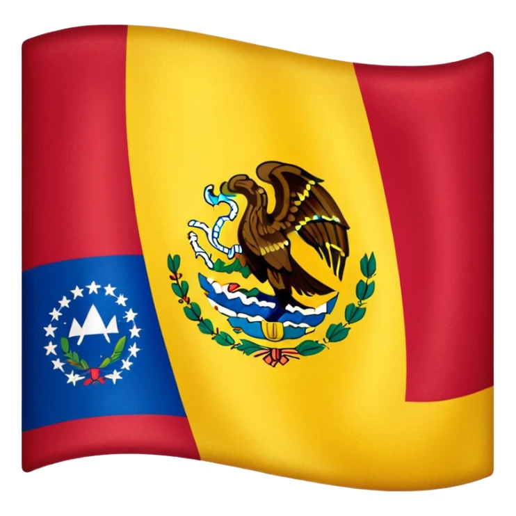 Bandera de Venezuela combinada con la bandera de México, en una sola bandera sticker