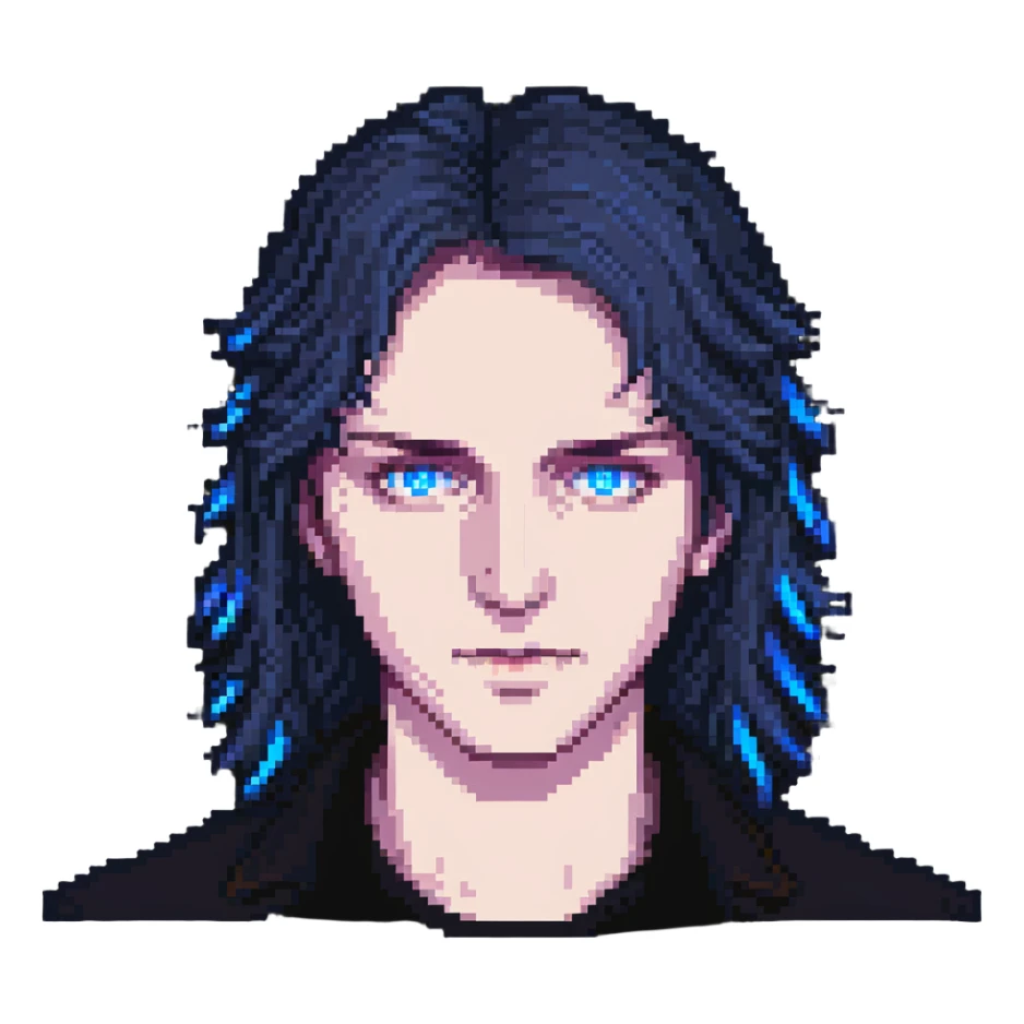 person with glowing blue eyes from Dune sticker