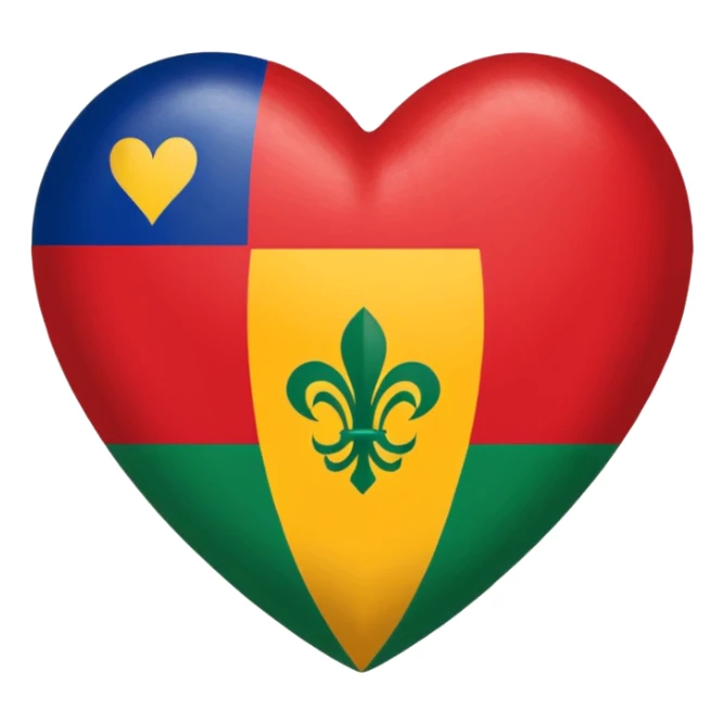 Guadeloupe flag heart-shaped, friendly and colorful sticker