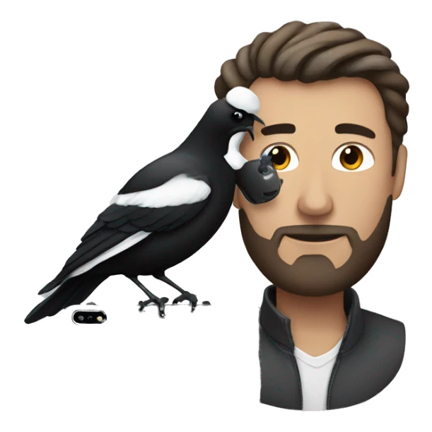 Man with a black iPhone and a magpie sticker