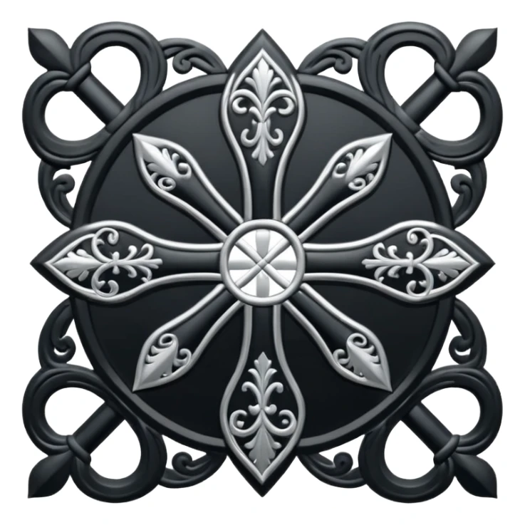 lauburu (Basque cross) icon with black outlines sticker