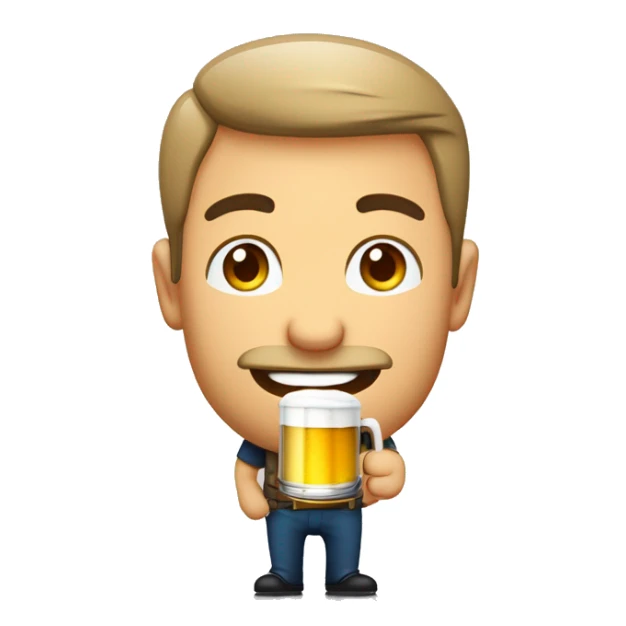 homem COM BRAÇO LEVANTADO SEGURANDO UMA CANECA de cerveja  sticker