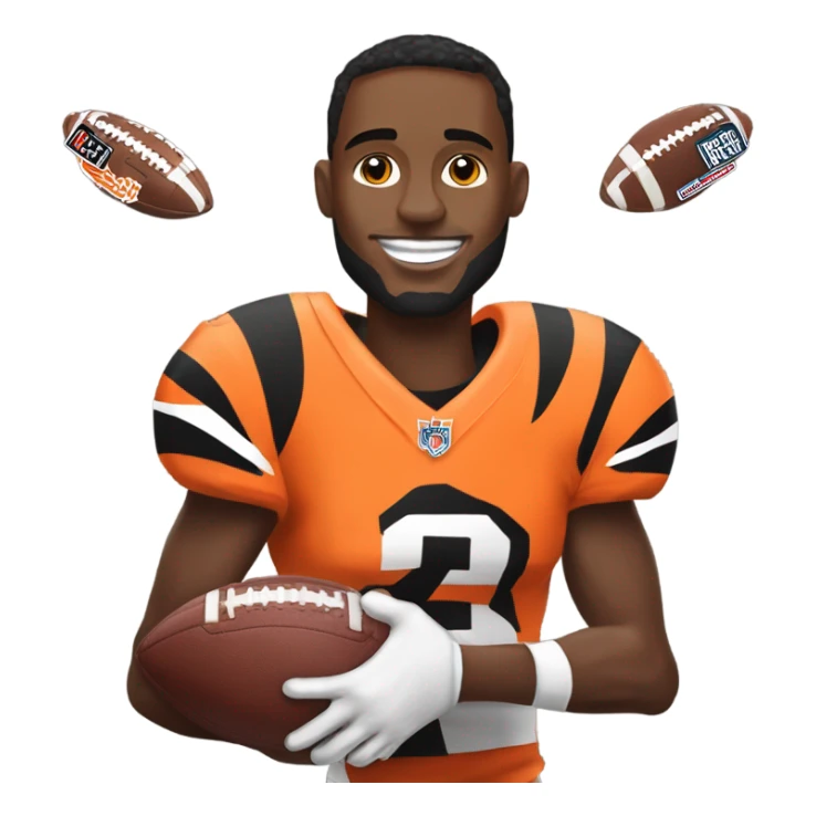 Bengals wide receiver Jamar chase holding a football sticker